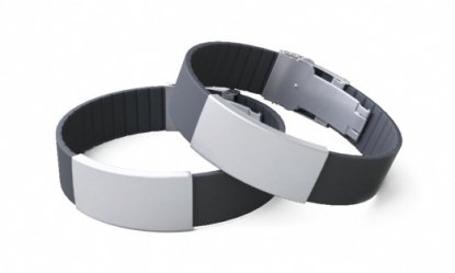 Силиконовый идентификационный браслет с застежкой, чёрный