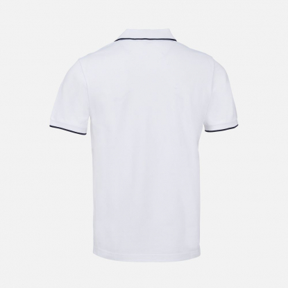 Рубашка поло унисекс Palermo, белая с темно-синим