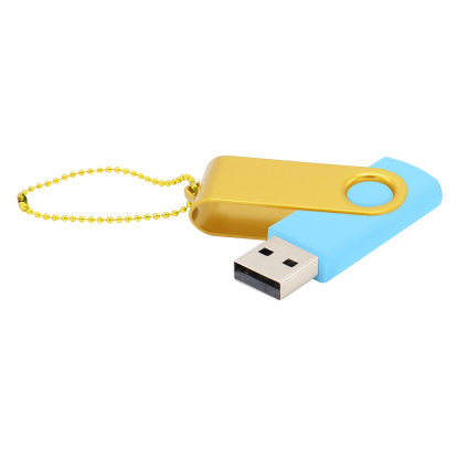 Флешка Designer To Go 2.0 USB, 16Gb, голубая с желтым