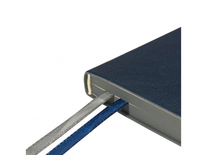 Ежедневник недатированный Boston с серым обрезом, темно-синий