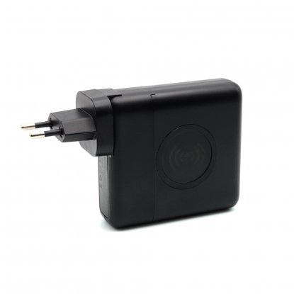 Внешний аккумулятор Gemini с беспроводной зарядкой и сетевым адаптером, 10000 mAh, чёрный