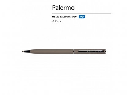 Ручка металлическая шариковая Palermo, серая