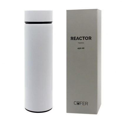 Термос Reactor s с датчиком температуры и покрытием софт тач, белый