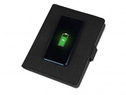 Органайзер с беспроводной зарядкой Powernote, 5000 mAh, черный, пример использования