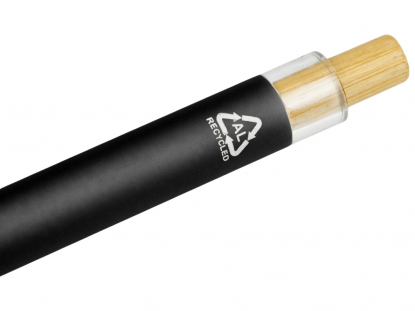 Ручка шариковая из переработанного алюминия Blossom, черная