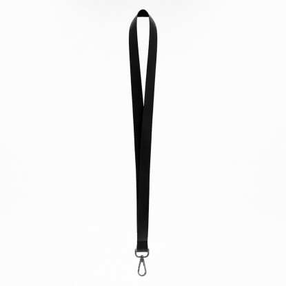 Лента для бейджа Flat, с карабином, черная