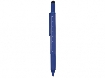 Ручка-стилус металлическая шариковая Tool, с уровнем и отверткой, синяя