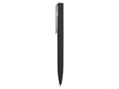 Ручка пластиковая шариковая Bon soft-touch, черная, вид сбоку