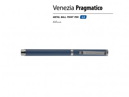 Ручка металлическая шариковая Venezia Pragmatico софт-тач, синяя