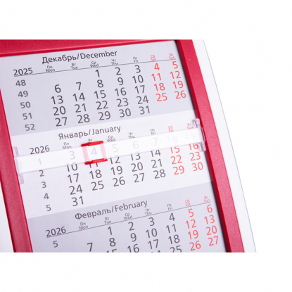 Настольный календарь Акцент на 2 года, красный