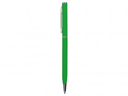 Ручка металлическая шариковая Атриум софт-тач, зелёная, вид сбоку