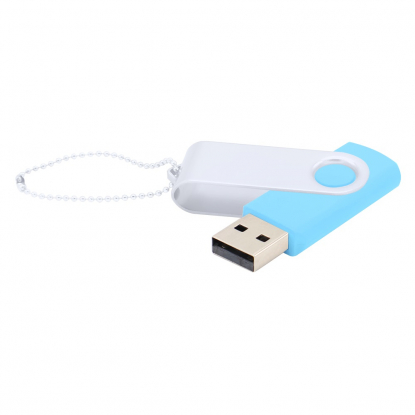 Флешка Designer To Go 2.0 USB, 16Gb, голубая с белым