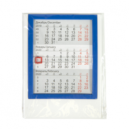 Настольный календарь Акцент на 2 года, синий, в пакете