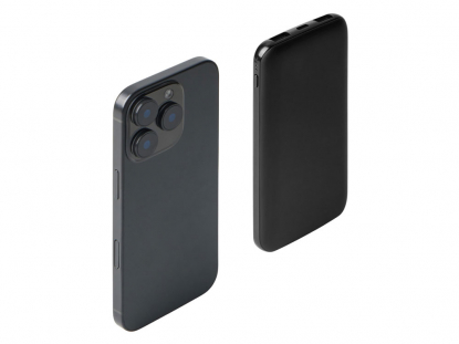 Набор из внешнего аккумулятора и универсального кабеля с подсветкой лого Reserve LED, 10000mAh, черный