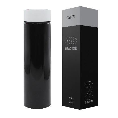 Термос с датчиком температуры Reactor duo black, черный с белым