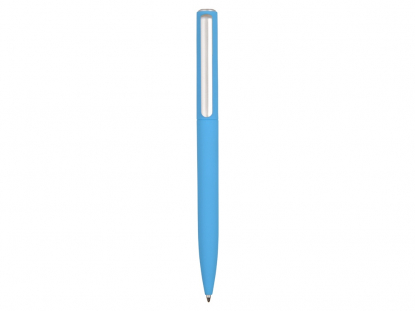 Ручка пластиковая шариковая Bon soft-touch, голубая, вид сзади