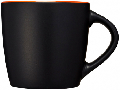 Чашка Riviera, чёрная с оранжевым, вид сбоку