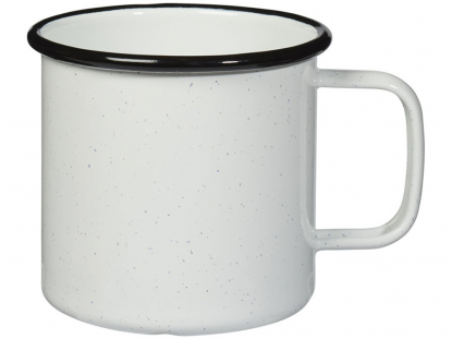 Кружка эмалированная Emal в крапинку, белая