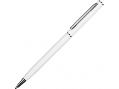 Ручка металлическая шариковая Атриум софт-тач, белая