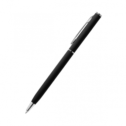 Ручка шариковая Tinny Soft, чёрная, вид сбоку