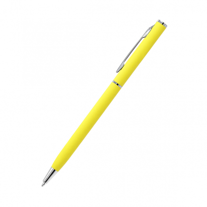 Ручка шариковая Tinny Soft, жёлтая, вид сбоку