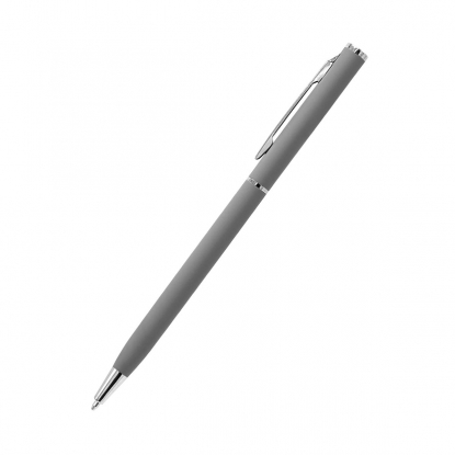 Ручка шариковая Tinny Soft, серая, вид сбоку