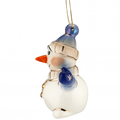 Фарфоровая елочная игрушка Olaf, вид сбоку