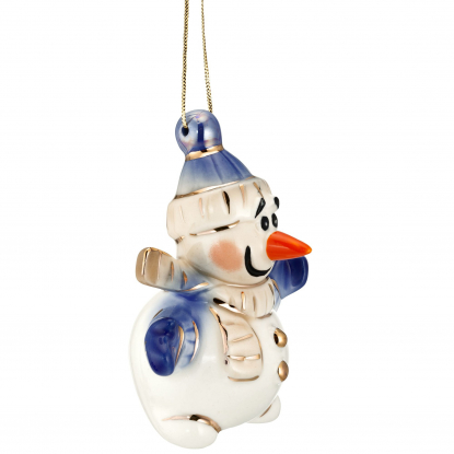 Фарфоровая елочная игрушка Olaf, вид сбоку