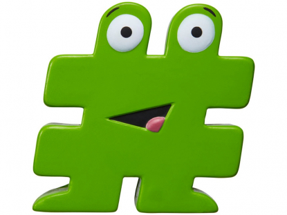 Антистресс HashTag, зелёный, вид спереди