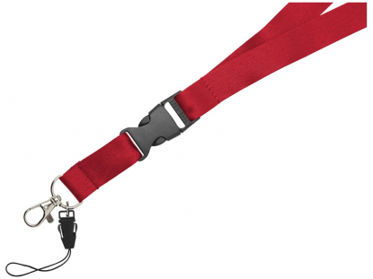 Шнурок Sagan с отстегивающейся пряжкой и держателем для телефона, красный, приближенно