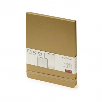Блокноты Megapolis Reporter с вертикальным раскрытием, золотистые
