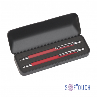 Набор Ray (ручка+карандаш), покрытие soft touch, красный