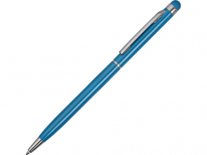 Ручка-стилус металлическая шариковая Jucy, голубая