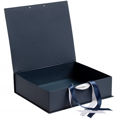 Коробка на лентах Tie Up, синяя, открытая