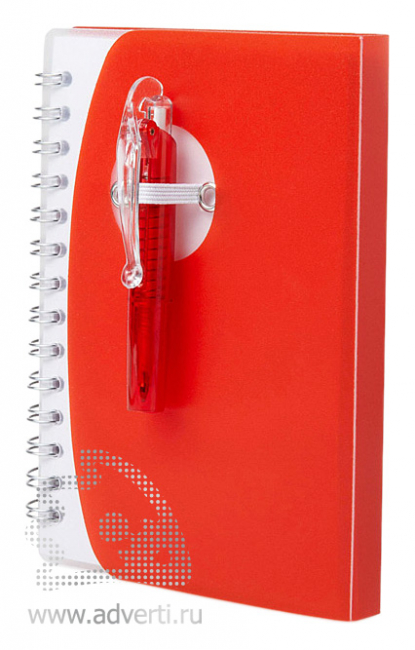 Блокнот А7 Tribune с ручкой, красный