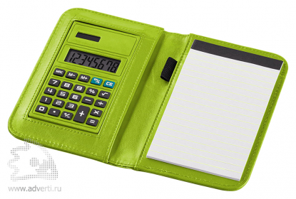 Блокнот А6 Smarti с калькулятором, зеленый, в открытом виде