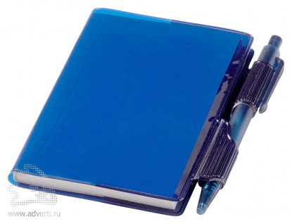 Блокнот А7 Air с ручкой, синий