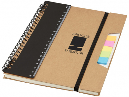 Блокнот А5 Josie, черный, пример нанесения