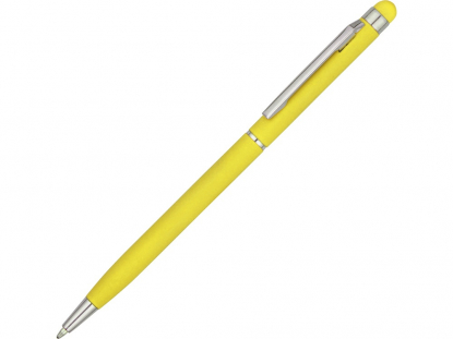 Ручка-стилус металлическая шариковая Jucy Soft soft-touch, желтая