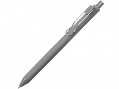Ручка пластиковая шариковая Clip, софт-тач, софт-тач, серая