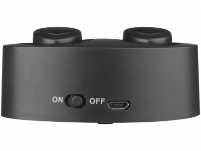 Наушники Bluetooth® беспроводные с зарядным чехлом, черный, выключатель и разъем