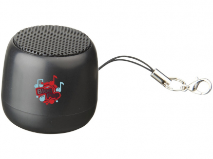 Динамик Clip Mini Bluetooth®, черный, пример нанесения