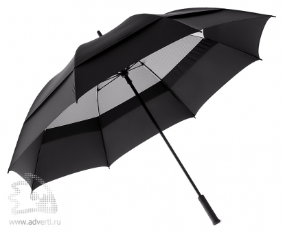 Зонт-трость Degna Slazenger с двойным куполом, механический, черный с серым