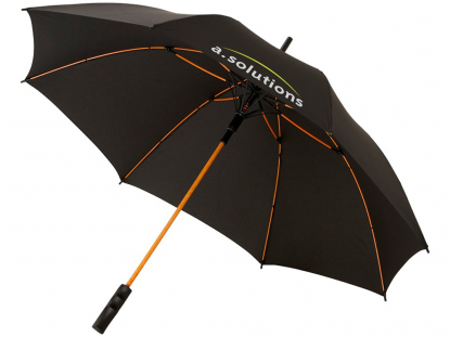Зонт-трость Spark, полуавтомат, оранжевый, пример персонализации