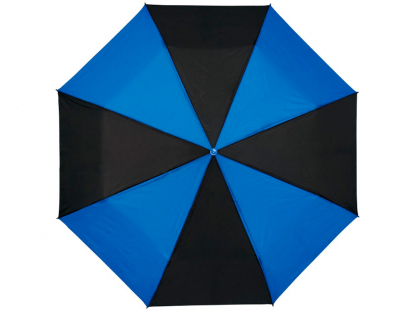 Зонт складной Spark, механический, синий с чёрным, вид сверху