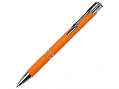 Ручка металлическая шариковая Legend Gum, soft-touch, оранжевая