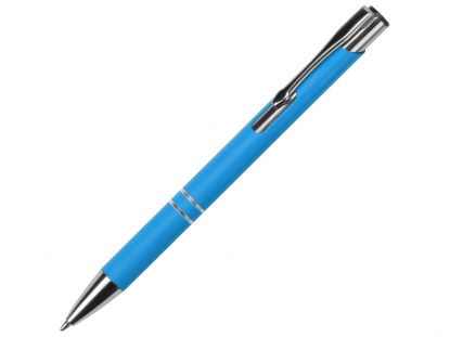 Ручка металлическая шариковая Legend Gum, soft-touch, голубая