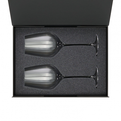 Подарочный набор 2 бокала для вина Бланш, черный