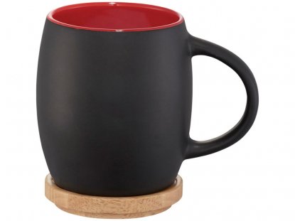 Керамическая чашка Hearth, красная с чёрным