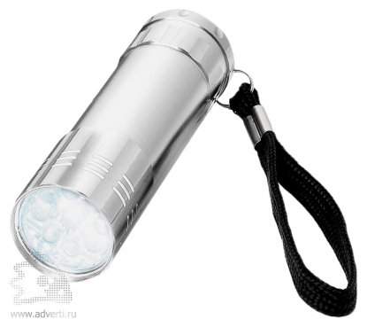 Фонарик с набором отверток серебристый